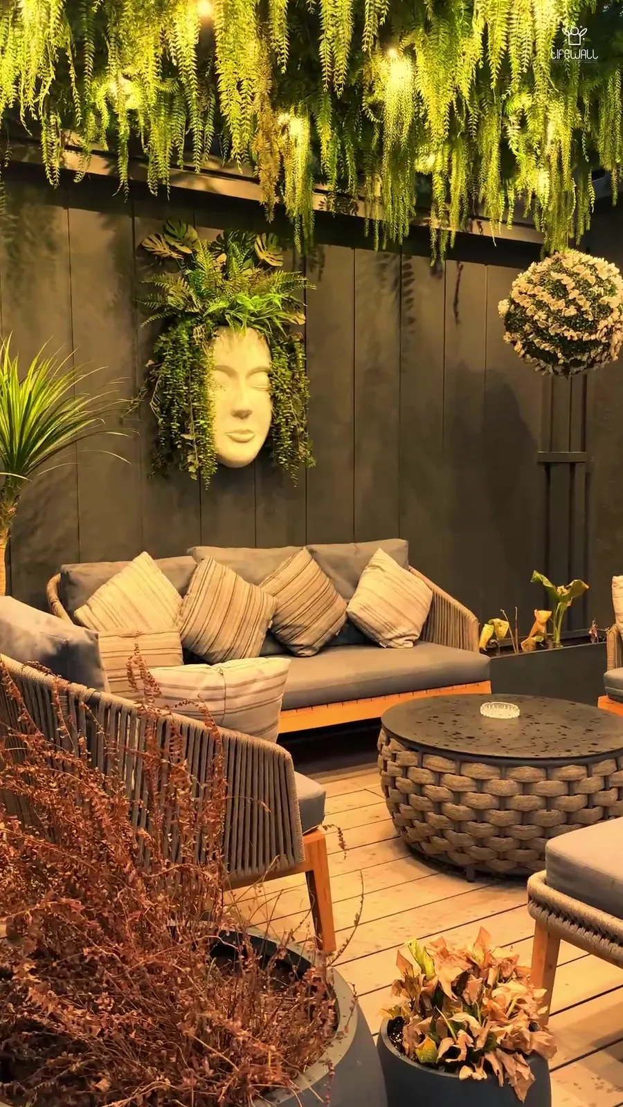 Film of a rooftop lounge